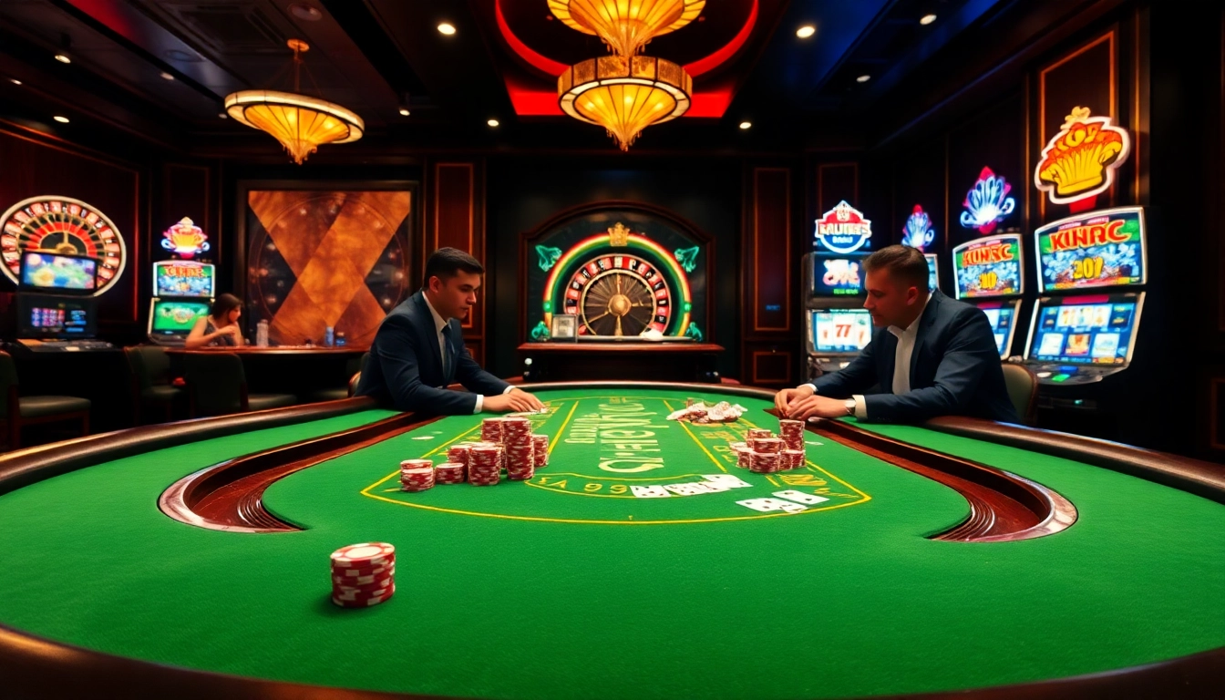 Engage in a thrilling poker game at KU88 casino, featuring glossy chips and vibrant cards.