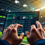 Kèo nhà cái displayed on a modern sports betting platform interface, showcasing real-time football odds and player stats.