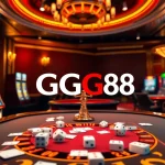 Engaging online gaming scene with GG88 logo highlighting luxury and excitement in gambling activities.