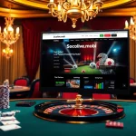 Experience live football streaming on socolive.mobi in a luxurious casino setting with poker chips and roulette.