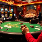Players engaged in thrilling poker action at https://78win.dental/ casino with vibrant colors and luxury atmosphere.