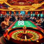 Players enjoying dynamic casino games with link vào 88vn displayed prominently.