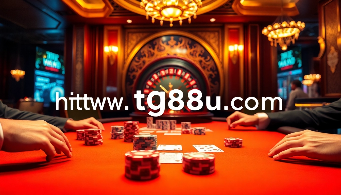 Betting excitement at a TG88 online casino poker table, showcasing high-stakes action.