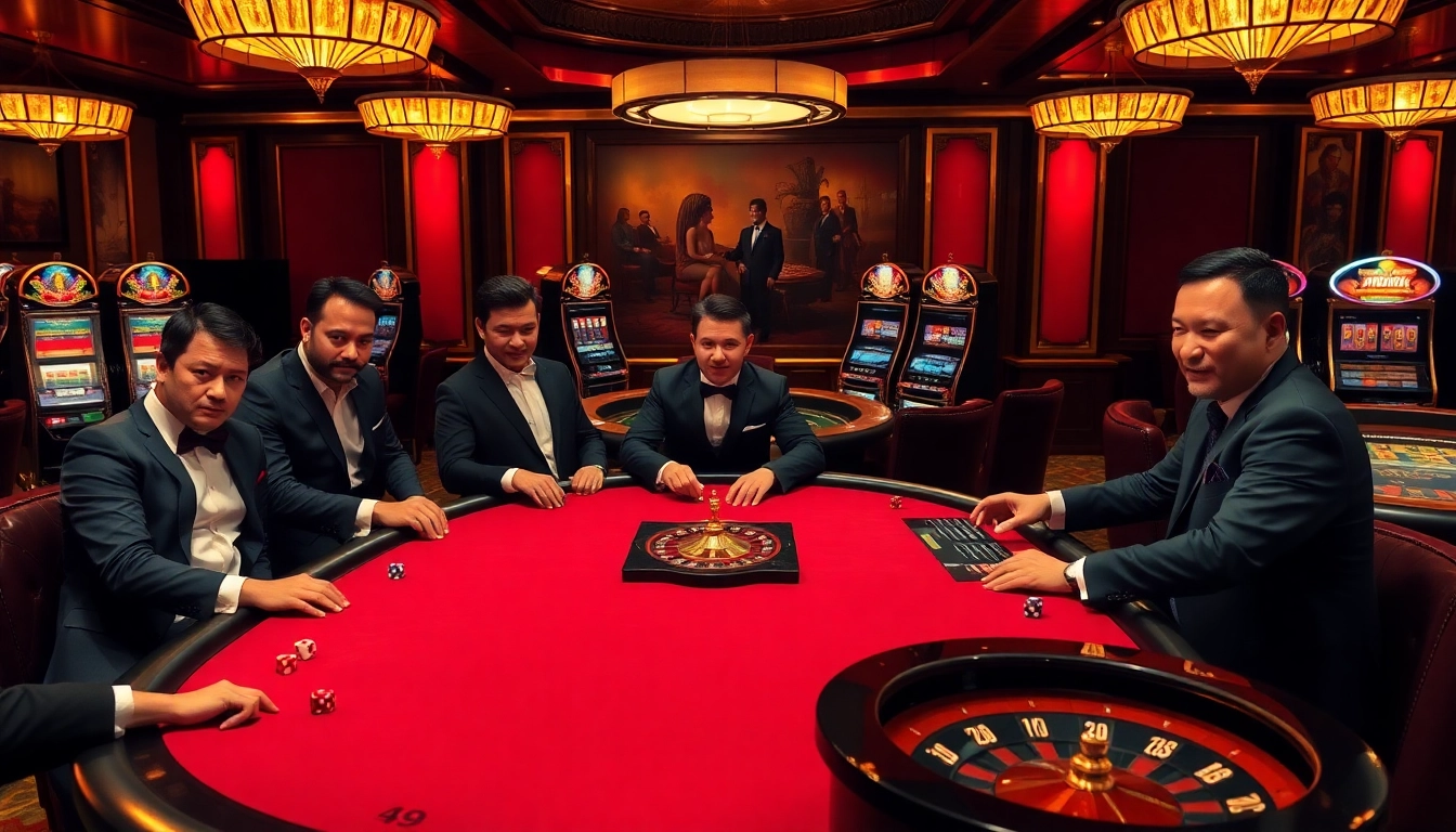 Engaging scene of professional players at a man club casino table, showcasing poker action.
