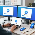 探索Telegram下载，用户在现代科技工作空间中下载应用程序，体现创新和生产力。