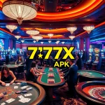 Experience thrilling gameplay with 777X APK in a vibrant casino atmosphere filled with excitement.