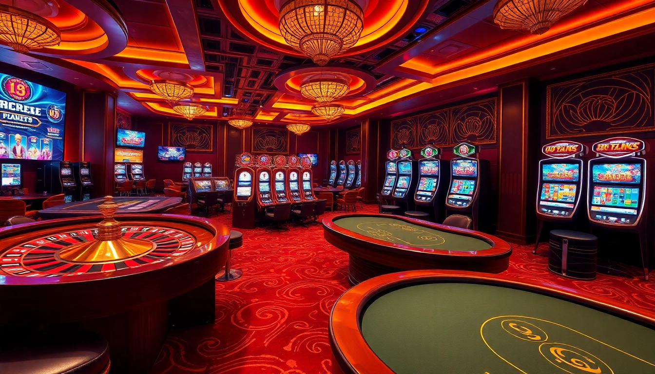 Experience the excitement of gg88 live with immersive casino visuals featuring roulette, slot machines, and poker.