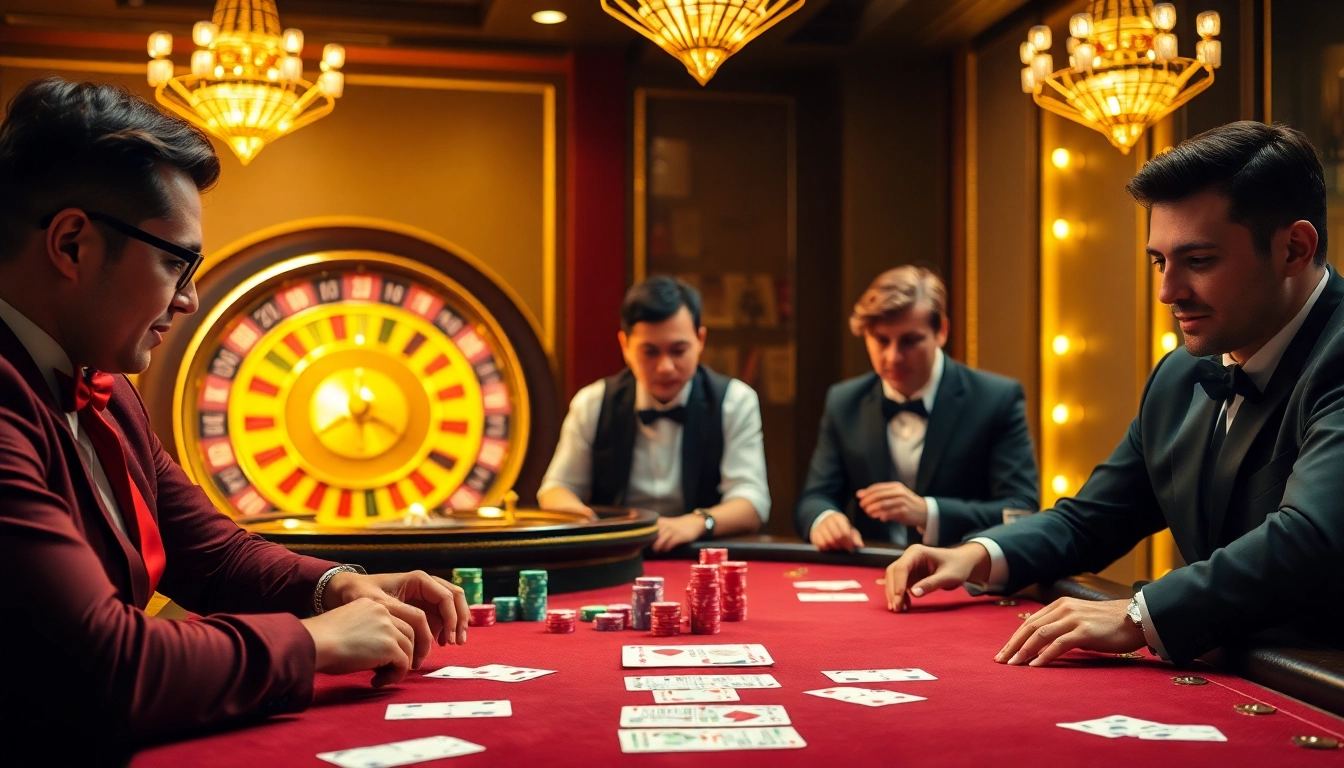 Experience the elegance of high-stakes gambling with rr88 linh at an opulent poker table.