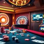 Experience the thrill of MM88 with vibrant casino visuals showcasing poker chips and roulette elements.