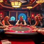 A thrilling B52 Club poker game scene with vibrant casino colors and excited players.