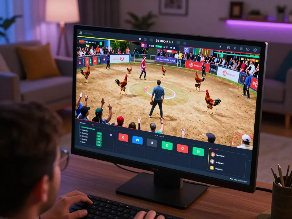 WALA88 live stream showing a dynamic cockfighting event that engages online bettors.