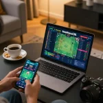 Engaging in strategic keonhacai 88 online betting session on a laptop with vibrant visuals