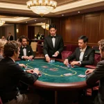 Experience thrilling gameplay at an exclusive poker table with 888newbet in a luxurious casino setting
