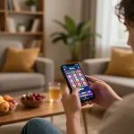 Engaging with the 78win app for exciting online slot gameplay in a cozy setting