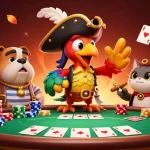 Experience thrilling action at vic88 with a vibrant casino scene featuring characters and poker elements.