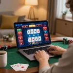 Experience thrilling online poker at O8 with a user immersed in an exciting game.
