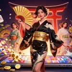 Spin and win at Sun with vibrant casino elements featuring an elegant woman and dynamic game visuals.