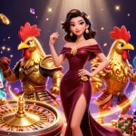 Experience thrilling gameplay at Sky88 with vibrant characters and dazzling casino elements in a 3D illustration.