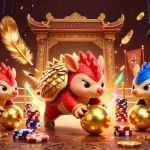 Engage in thrilling action with j188 as rival pangolins roll into golden balls, capturing poker excitement.
