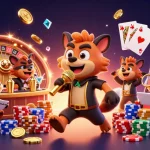 DABET brings the fun of a vibrant casino scene animated with hyena characters in action.